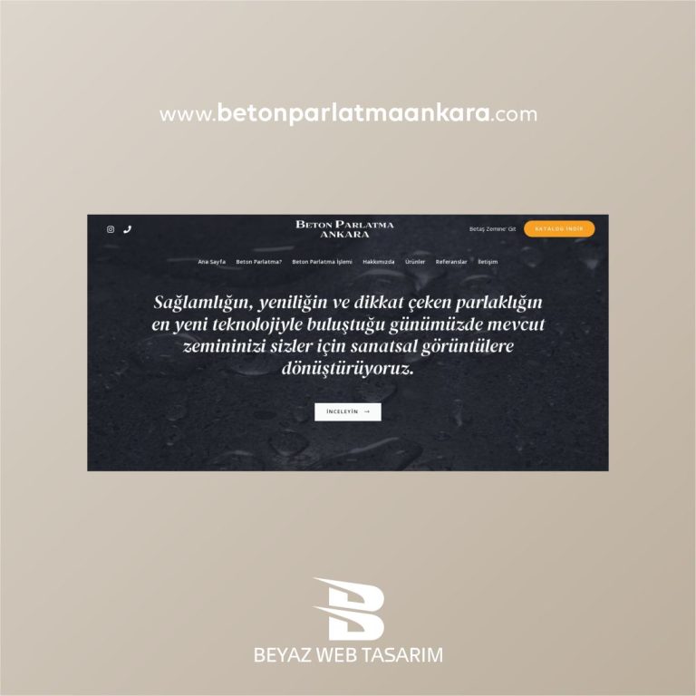 beton parlatma web sitesi tasarımı